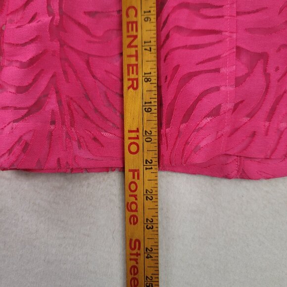 Clara S XS Fuchsia Sheer Zebra Button-Front Jacket Long Sleeve New with Tags - Picture 7 of 9
